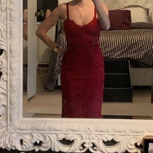 Red lace dress